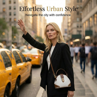 👜  Color-Blocked Bag – Stylish, Metal Hardware, Multi-Way 🧳