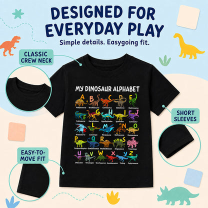 🦖👕Kids Dinosaur Alphabet Graphic T-Shirt