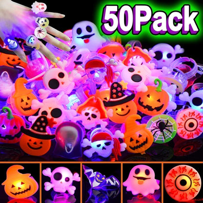 🔥 LAST DAY PROMOTION - 50%OFF 🎃👻 LED Light Halloween Glowing Ring (50pcs set)😍