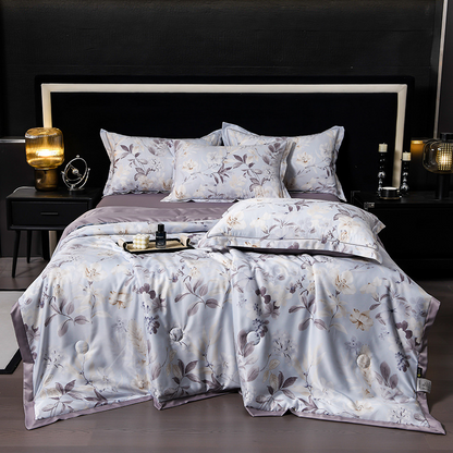Cooling Breathable Floral Bed Sheet 4-Piece Set