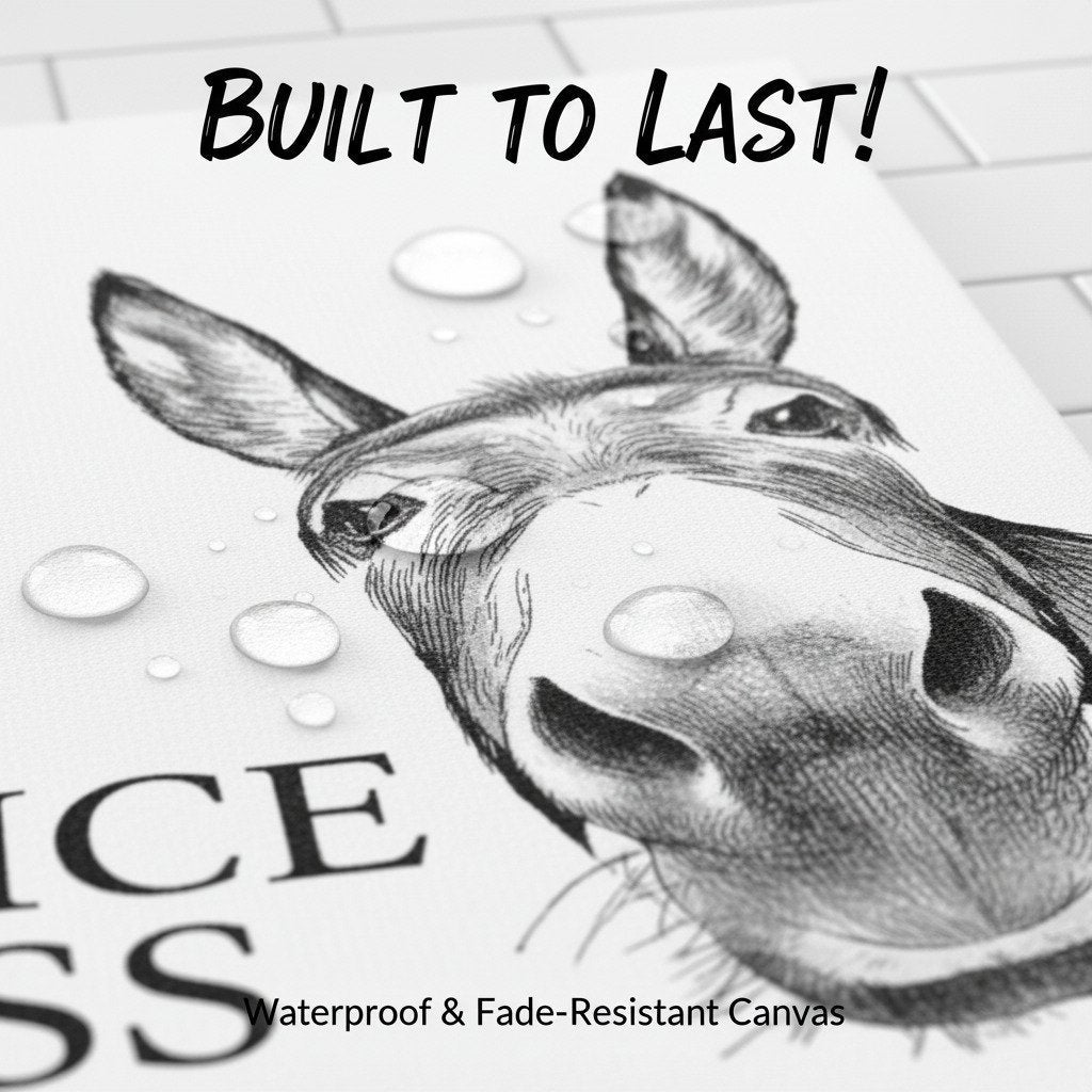 🏡✨Funny Bathroom Wall Art - "Nice Ass" Donkey Print