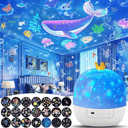 🎃👻 Children's Night Light Projector With 15 Films 🔋Type-C charging