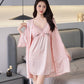 Sexy Lace Silky Smooth Suspender Nightgown Built-in Chest Pads