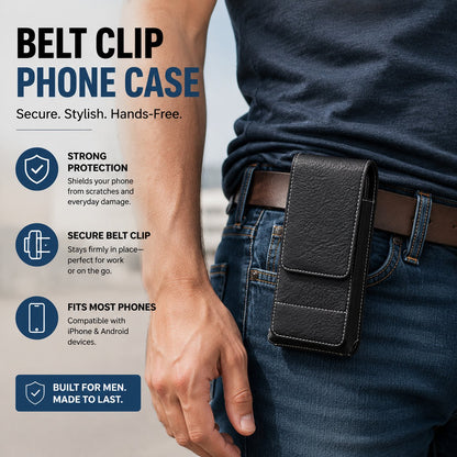 ⚡Waist Belt Cell Phone Pouch 📱 Multi-Pocket Leather Holster with Card Holder