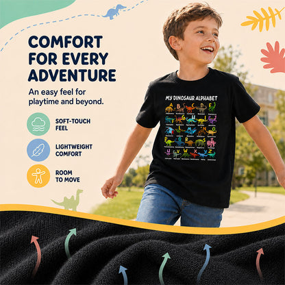 🦖👕Kids Dinosaur Alphabet Graphic T-Shirt