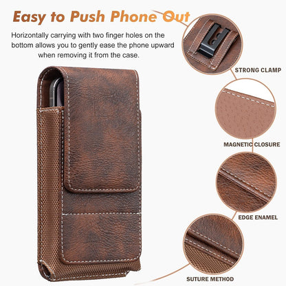 ⚡Waist Belt Cell Phone Pouch 📱 Multi-Pocket Leather Holster with Card Holder