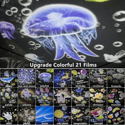 🎃👻 Children's Night Light Projector With 21 Films 🔋Type-C charging
