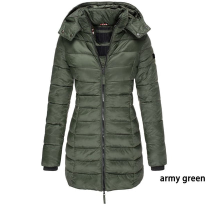 🔥FREE SHIPPING🔥Winter women's mid-length padded jacket warm  hooded jacket