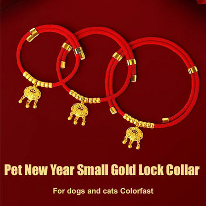 🥰Pet New Year Gold Lock Collar
