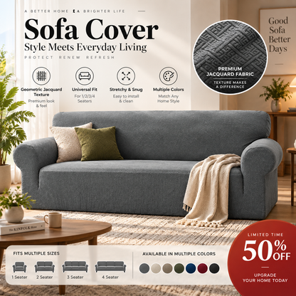 🔥Jacquard Sofa Cover with High Elasticity and Anti-slip Straps