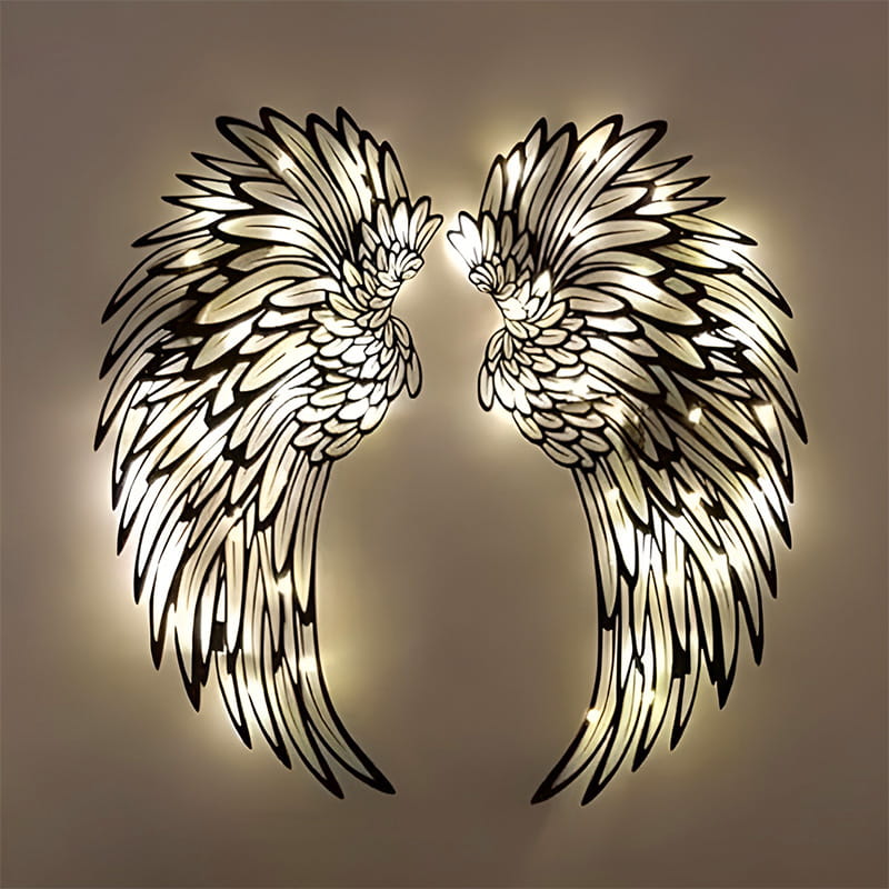 🌟🌟Angel Wings Wall Art In Metal With LED Lights