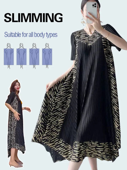 🌸Hot Sale 49% Off🌸Miyake Vintage Print Pleated Dress