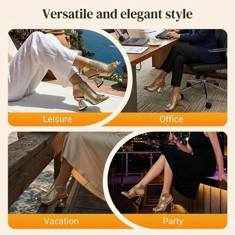 👡Women's Elegant Peep-Toe Heeled Sandals