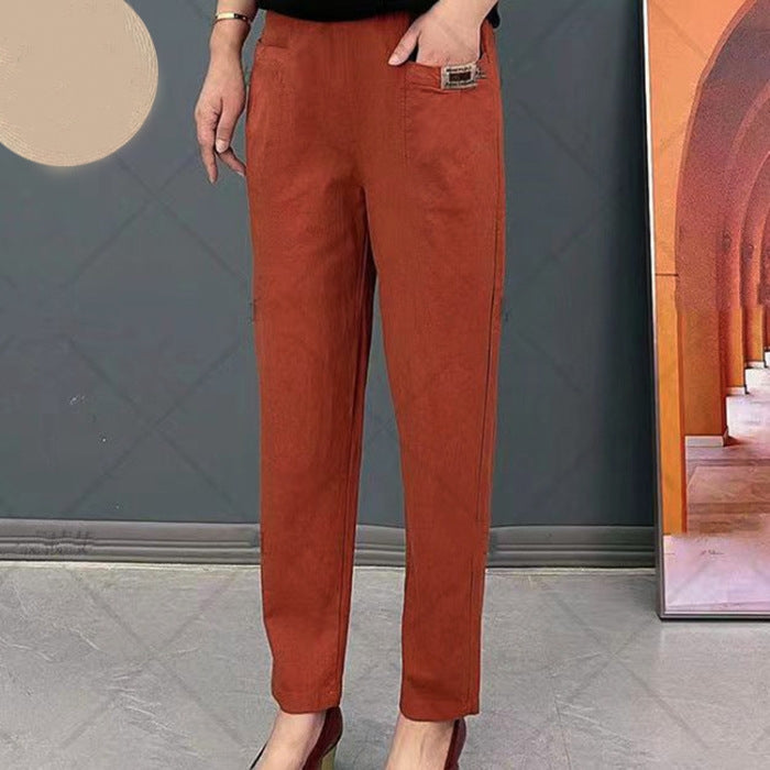 🔥Nice Gift-Women's Elastic Waist Cotton Pants