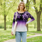 Floral Long Sleeve Round Neck Top