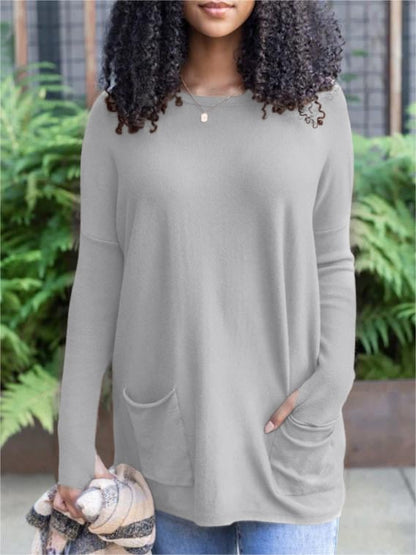 LONG SLEEVE THUMBHOLE SWEATER POCKET TUNIC💥