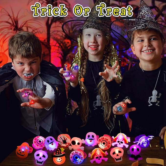 🔥 LAST DAY PROMOTION - 50%OFF 🎃👻 LED Light Halloween Glowing Ring (50pcs set)😍