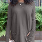 LONG SLEEVE THUMBHOLE SWEATER POCKET TUNIC💥