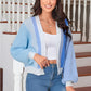 Knitted Oversize Contrast Color Cardigan