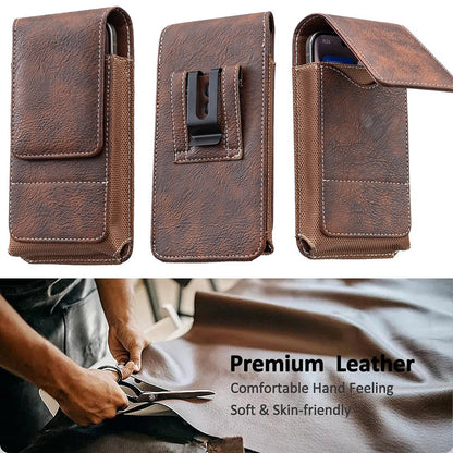 ⚡Waist Belt Cell Phone Pouch 📱 Multi-Pocket Leather Holster with Card Holder