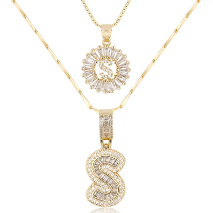 💖2 Pack - Initial Letter Pendant Necklaces