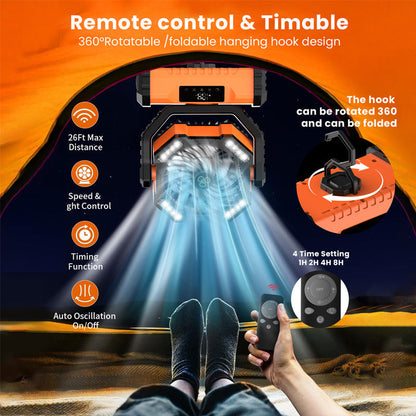 Portable Oscillating Fan with Remote Control