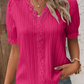 V-Neck Plain Lace Elegant Shirt