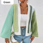 Knitted Oversize Contrast Color Cardigan