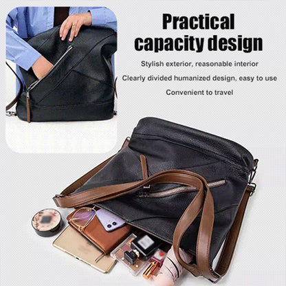 Large Capacity PU Leather Bucket Bag