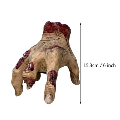 🖐️ Realistic Scary Hand Props - Flexible & Creepy for Halloween/Cosplay, Perfect for Decoration or Pranks 🎃📦
