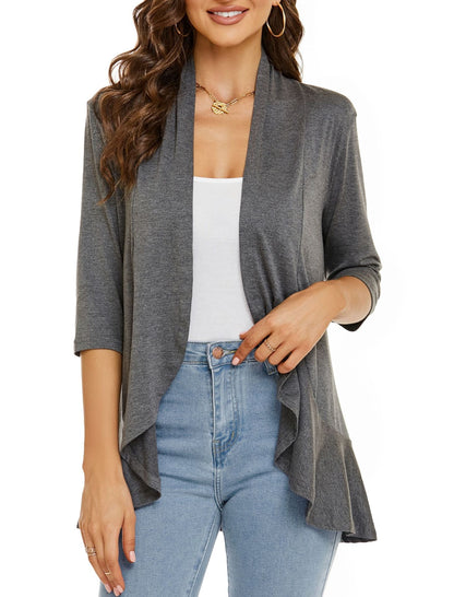Casual Lightweight Cardigans With Open Front For Women