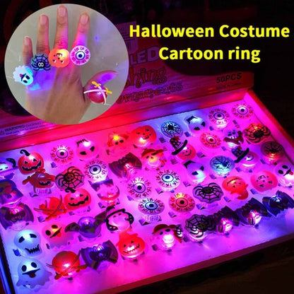 🔥 LAST DAY PROMOTION - 50%OFF 🎃👻 LED Light Halloween Glowing Ring (50pcs set)😍