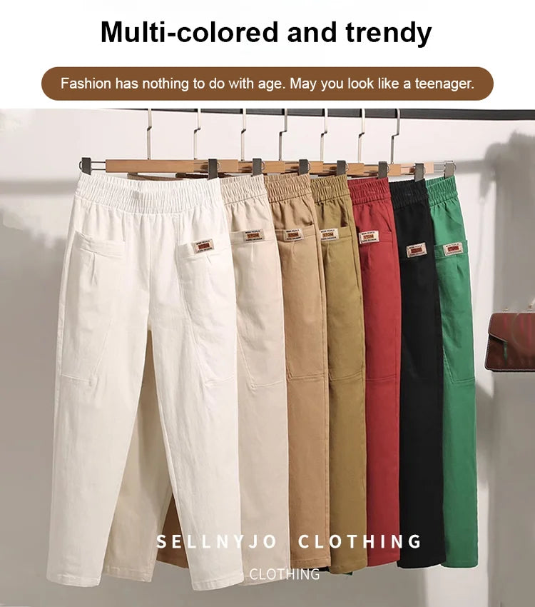 🔥Nice Gift-Women's Elastic Waist Cotton Pants