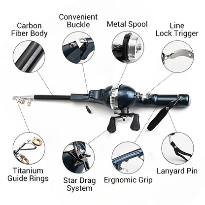All-in-one Telescopic Fishing Rod Kit