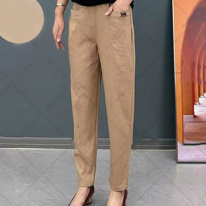 🔥Nice Gift-Women's Elastic Waist Cotton Pants