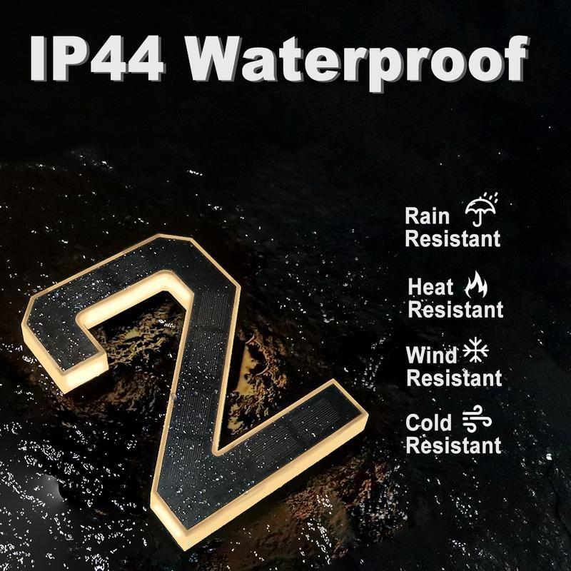 Solar Lighted House Numbers Waterproof LED Address Signs