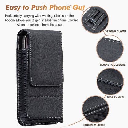 ⚡Waist Belt Cell Phone Pouch 📱 Multi-Pocket Leather Holster with Card Holder