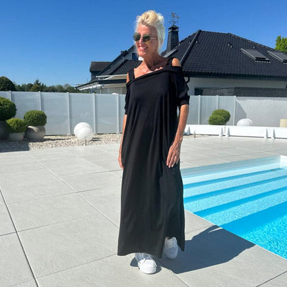🏖️Summer Specials💃Women's Cold Shoulder Casual Maxi Dress