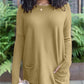 LONG SLEEVE THUMBHOLE SWEATER POCKET TUNIC💥