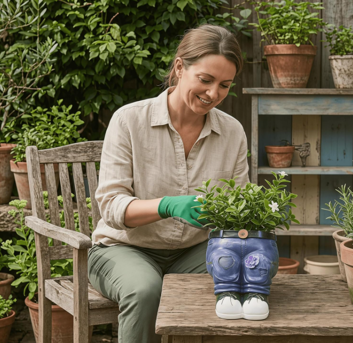 Creative 3D Jeans Shaped Flower Pot