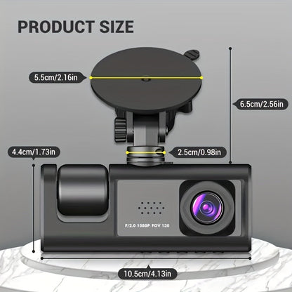 🚗Safe Driving 3 Channel Camera Cycle Video Recorder