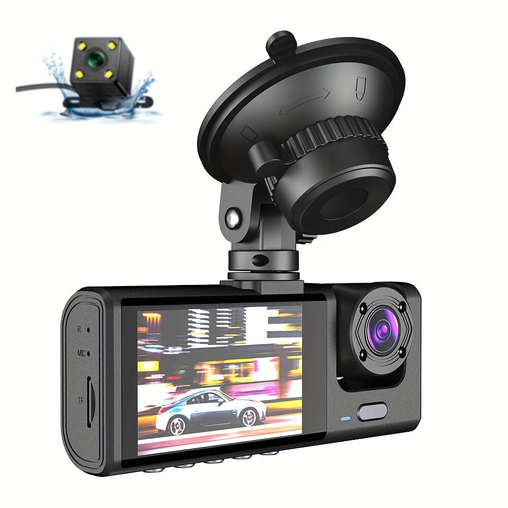 🚗Safe Driving 3 Channel Camera Cycle Video Recorder
