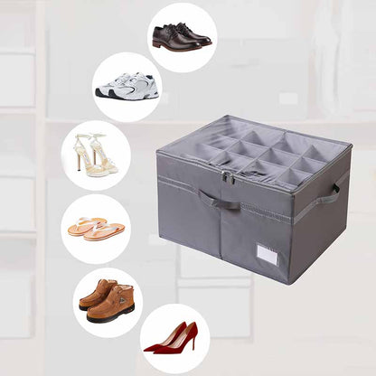 ⏳Time-Limited Special⏰Shoe Organizer with Adjustable Dividers & Clear Cover – Extra-Large Capacity, Durable Fabric & Easy Installation 🔍✨