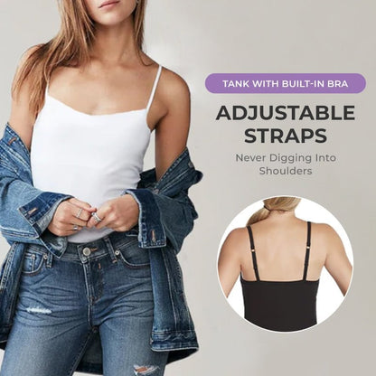 🔥Summer Sale - Stretch Cotton Camisole Built-in Bra