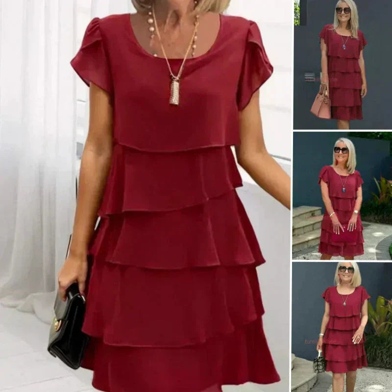 🌸Spring Specials💐 Women's Casual Wave Cut Ruffle Dress
