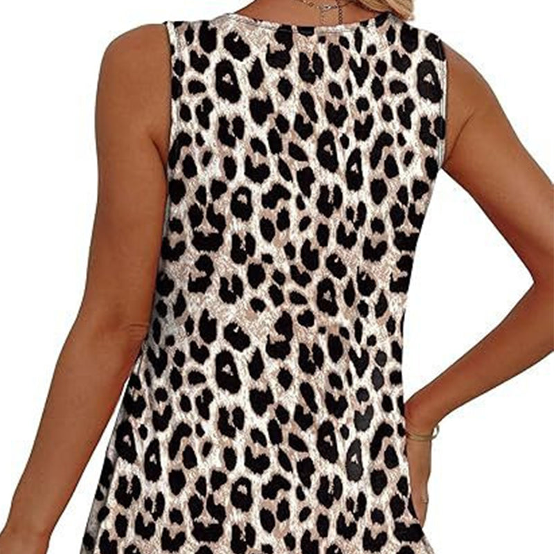 💜Women's Print Flowy Sleeveless V Neck Peplum Tank Tops
