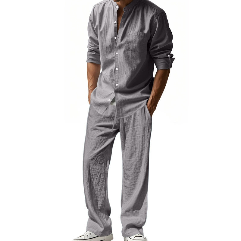 👔 Men’s Shirt & Pants Set – Casual, Breathable Linen, Relaxed Fit ✨