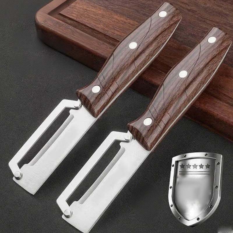 💎 MULTI-FUNCTIONAL PEELERS! 💎 Razor-Sharp Steel & Ergonomic Wood Handle for Effortless Peeling