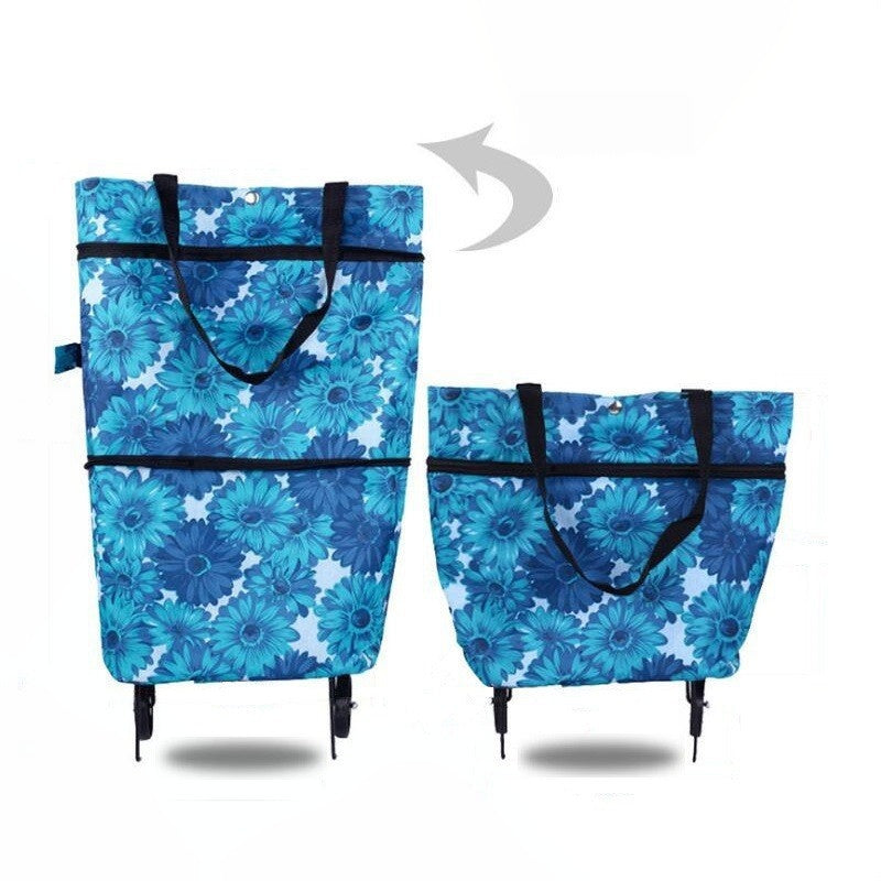 🔥2-in-1 Foldable Shopping Cart