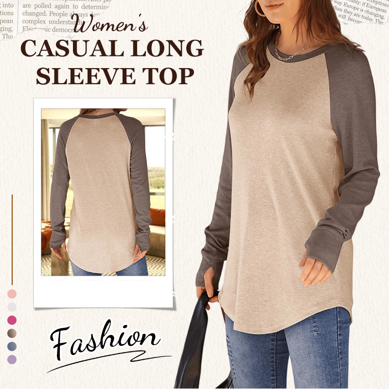 🍂🔥Women's Casual Long Sleeve Round Neck Top